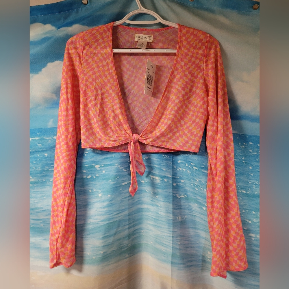 L*space Bandera Top Heat Waves Pink Retro Size‎ Small